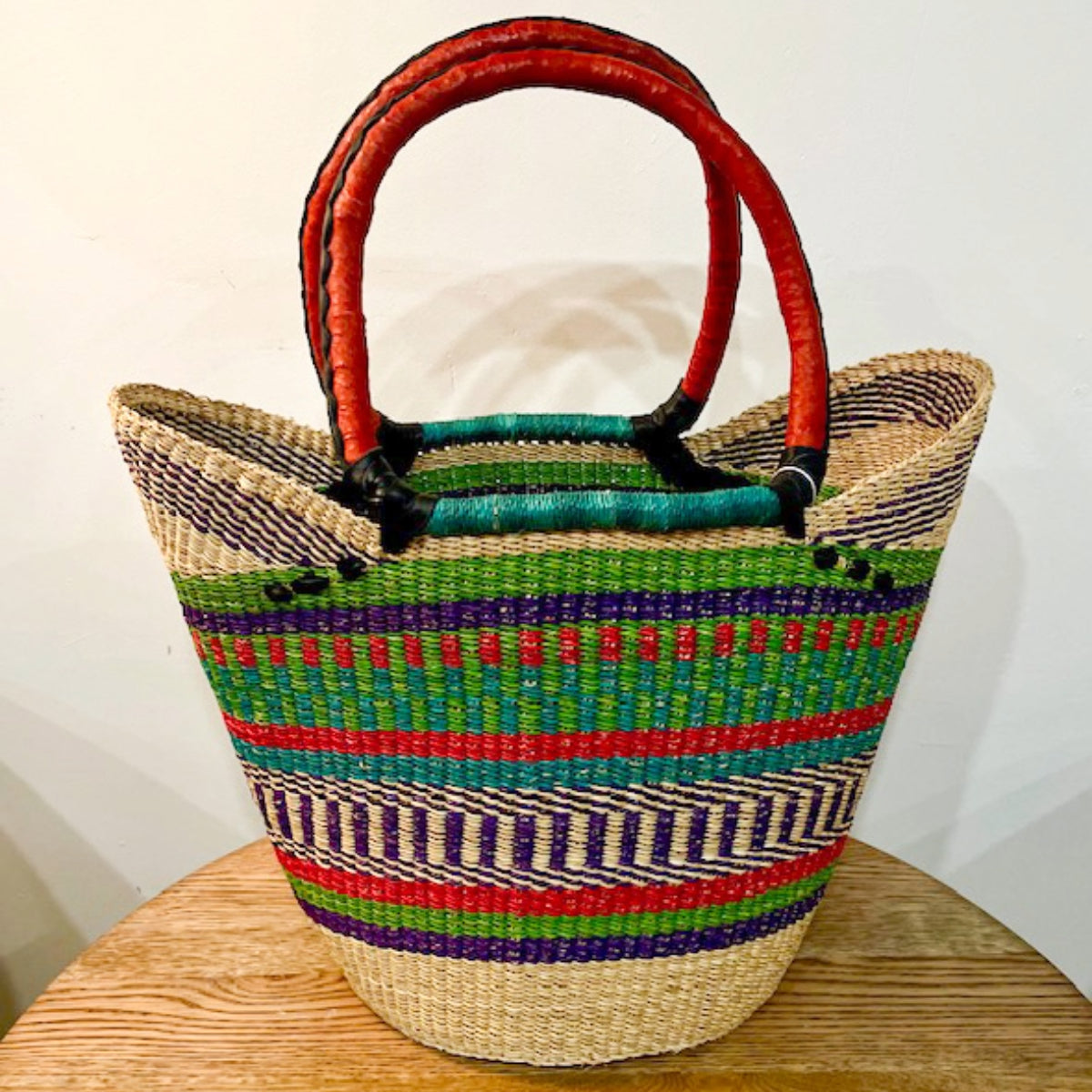 Market Basket ~ Lime, Navy and Red