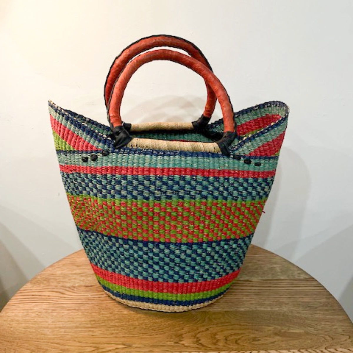 Market Basket ~ Lime and Navy and Teal