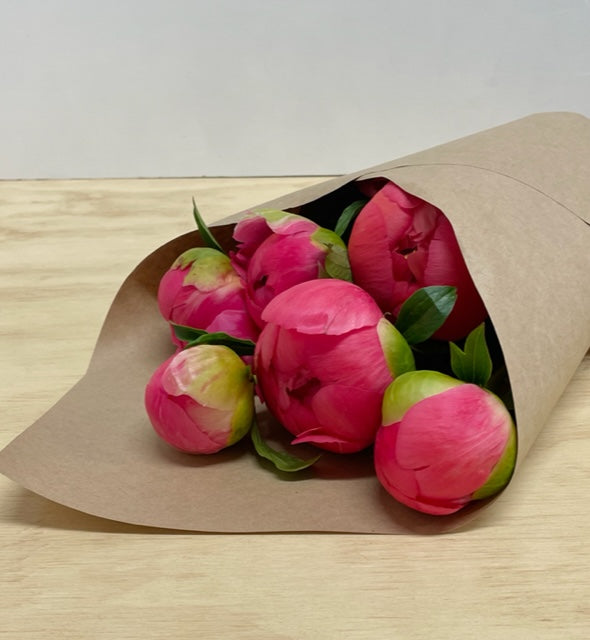 Roll Wrapped Peonies